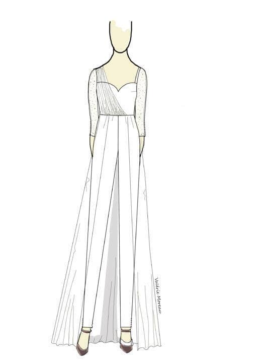 Vestidos de Novia LGTB novia con pantalon y cola